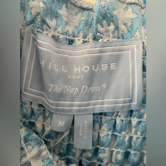 🔥NWT Hill House Blue Snowflake Brocade Smocked Dress - Picture 10 of 10